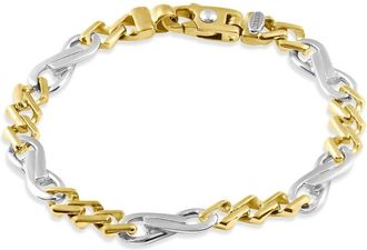 Pompeii3 Mens Figaro Link 14k Gold (40gram) or Platinum (65gram) 9.5mm Bracelet 8.25