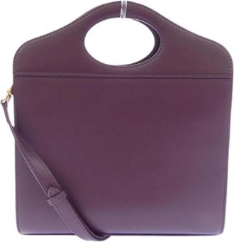 Burberry Pre-owned Woman Pocket Schoudertas - Dames - Vintage Handtas - Paars - ONE Size - Leer - Vintage