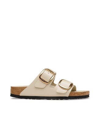 Birkenstock Arizona Big Buckle Slides In Shine Oyster