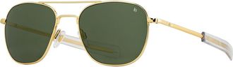American Optical Original Pilot 52mm Aviator Glass Polarized in Gold Gng-P at Nordstrom