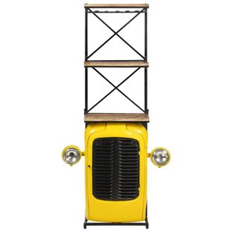 Berkfield Home Tractor Wine Cabinet Yellow 49x31x172 cm Solid Mango Wood | Size: 49 x 31 x 172 cm