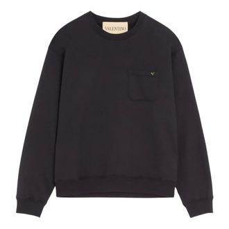 Valentino Hoodies & sweatvesten, Heren, Zwart, L, Katoen, VGold Katoenen Sweater