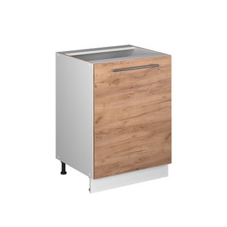 Vicco Mueble Bajo De Cocina Fame-line, Roble Dorado/blanco, 60 Cm 1 Puerta Sin Encimera, Vicco