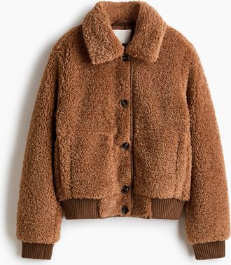 H&M Jacke aus Teddyfleece - Beige