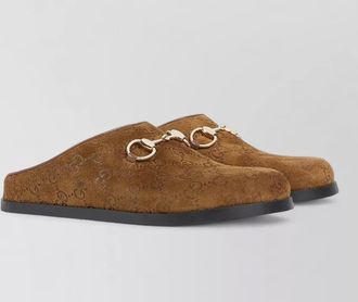 Gucci mule flat sole gold tone hardware