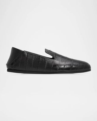 Giuseppe Zanotti Men & apos;s Collapsible-Heel Textured Leather Loafers