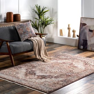 nuLOOM Philippa Traditional Medallion Fringe Area Rug