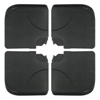 LOLAhome Set de 4 sujeciones con asa para parasol rellenables negras