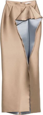 Gemy Maalouf ruffled slit skirt - Neutrals