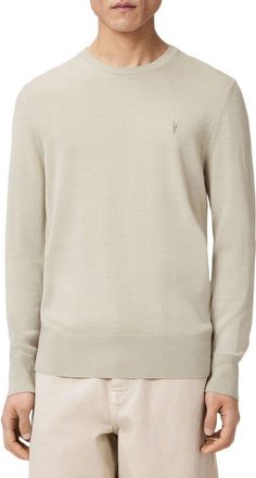 AllSaints Mode Merino Wool Crewneck Sweater in Powdered Green at Nordstrom, Size Xx-Large