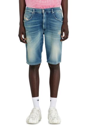 Diesel Chino shorts in JoggJeans with worn finish - Denim short pants - Man - Blue