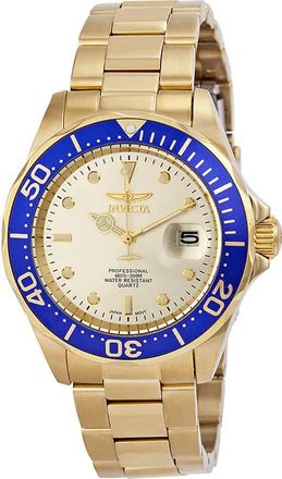 Invicta Pro Diver Light Champagne Dial Gold Ion-plated Mens Watch 14124