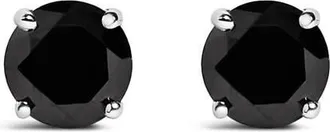 House of Brilliance 925 Sterling Silver 3/4 Cttw Black Diamond Solitaire Stud Earrings at Nordstrom