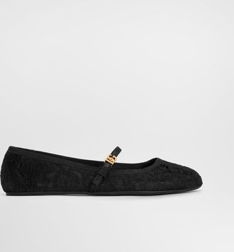 Dolce & Gabbana Lace Ballet Flats - Woman Flat Shoes Black 36.5