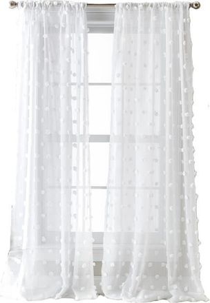 DKNY Ella Floral Print Set of 2 Poletop Curtain Panels in White at Nordstrom, Size 50X96