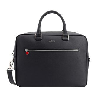 Kiton Tassen, Heren, Zwart, ONE Size, Katoen, Ciro Paone Laptoptas