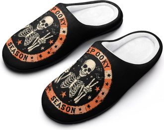 Generic Skull Skeleton Bones Womens Slippers Warm House Slippers Indoor House Shoes with Anti-Skid Rubber Sole