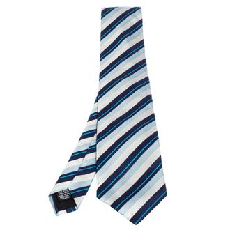 HUGO BOSS Boss By Hugo Boss Blue Diagonal Striped Silk Traditional Tie