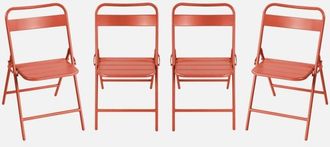 Sweeek Silla De Jard&iacute;n Plegable De Acero, Set De 4