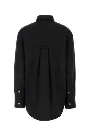 Ami Womens Black Wool Oversize Shirt Noir Exterior: Virgin Camicie