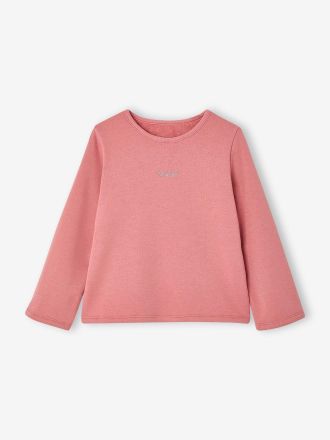 Vertbaudet Langarmshirt aus Fleece f&uuml;r M&auml;dchen blush