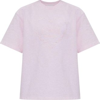 Ganni T-shirt con ricamo - Rosa
