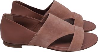 Tod's Tods Slip-On Open-Toe Sandals in Rose Suede