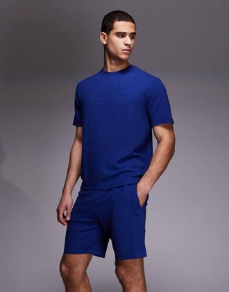 Boss Orange by Hugo Boss BOSS Bodywear - Pantaloncini da casa blu a coste