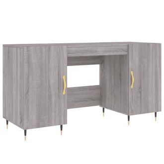 Berkfield Home Desk Grey Sonoma 140x50x75 cm Engineered Wood | Size: 140 x 50 x 75 cm