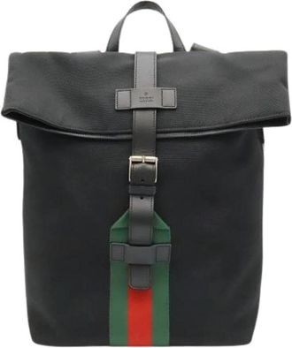 Gucci Pre-owned Vintage Rugzak - unisex - Vintage Rugzakken - Zwart - ONE Size - Leer - Vintage