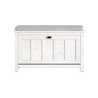 SoBuy Banco zapatero con 1 puerta para entrada y dormitorio blanco