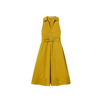 Twinset Shirt Dresses, female, Green, Size: 2XL Abito longuette in popeline