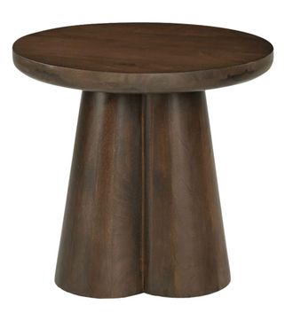 Moloo Mesa de centro redonda 50 cm en madera maciza marr&oacute;n