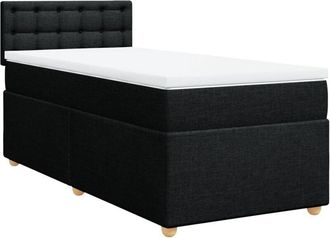 vidaXL Vidaxl - Cama Box Spring Con Colch&oacute;n Tela Negro 90x200 Cm