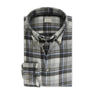 Stenstr&ouml;ms Geruit Flanellen Overhemd - Heren - Casual Overhemden - Blauw - L - Katoen - Overhemden