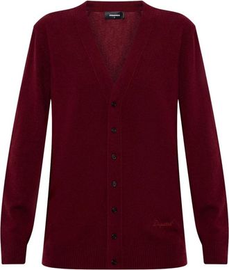 Dsquared2 Logo Cardigan - Dames - Vesten - Rood - M - Wol - Truien & Vesten