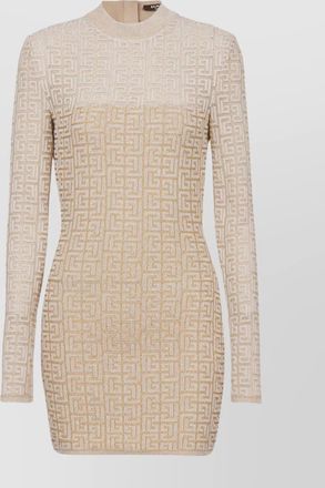 Balmain ribbed logo-jacquard mini dress