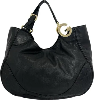 Gucci Black Leather Handbag Tote Bag (Pre-Owned)