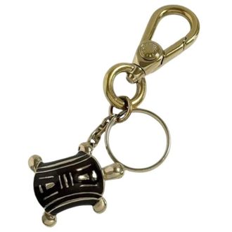 Celine Pre-owned Accessories, female, Yellow, Size: ONE SIZE Pre-owned Canvas Vintage Keyring