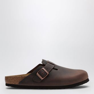 Birkenstock Sabot Boston marrone Habana in pelle oliata
