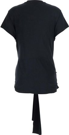 Toteme Lyocell-Cotton Blend with Tied Waist T-Shirt - Black
