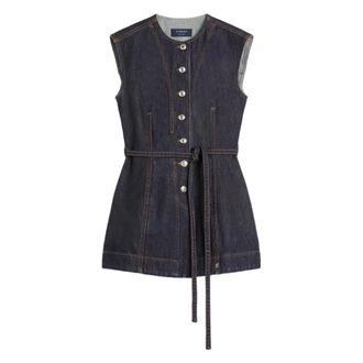 Sportmax Sportmax, Sleeveless Tops, female, Blue, Size: 2XS Spddominio Top