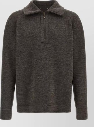 Maison Margiela wool ribbed high-neck quarter-zip sweater