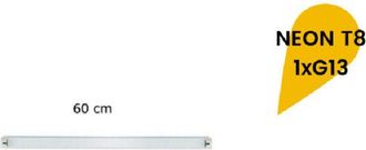 Trade Shop Trade Shop Traesio - Trade Shop - Reglette Plafoniera Neon Led T8 Da Interno Tubo G13 60 Cm Parete Soffitto T8-60a