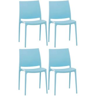 Clp Clp - Set De 4 Sillas Apilables Maya Azul Claro