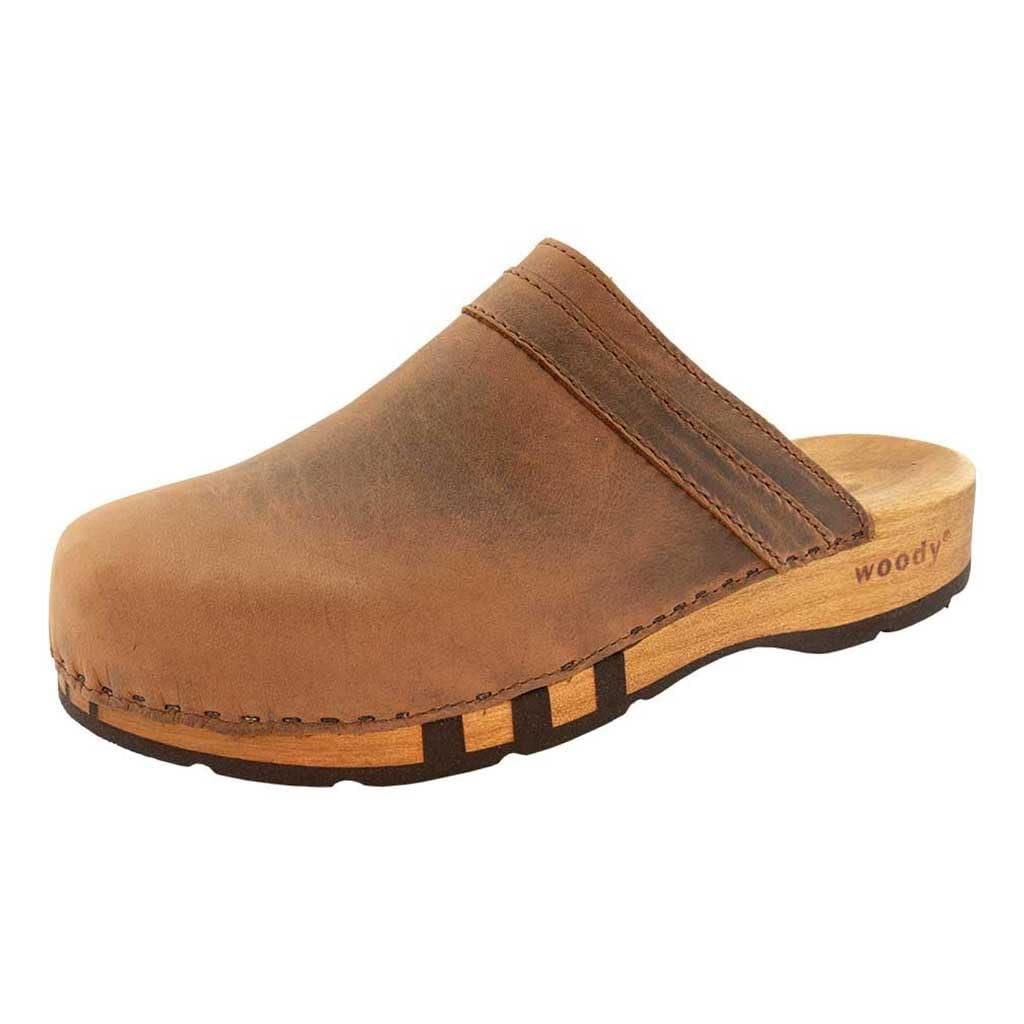 Mila Damen Clog Pantolette, biegsame Holzsohle von