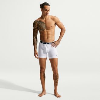 Nike Mens Essential Cotton Stretch Dri-FIT 5-Pack Boxer Briefs in White | KE1292-900