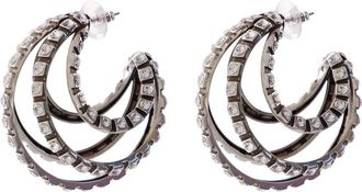 Isabel Marant Womens Large Hoop Earrings Metal Silver-Plated Jewelry-Watches