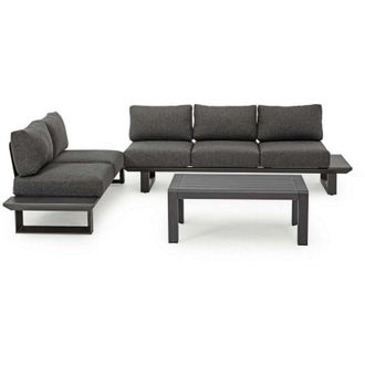 BIZZOTTO Salottino angolare da giardino Konnor in alluminio per giardino e veranda -Antracite