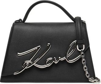 Karl Lagerfeld K/Signature 2.0 Medium Crossbody - Dames - Schoudertassen - Zwart - ONE Size - Leer - Tassen